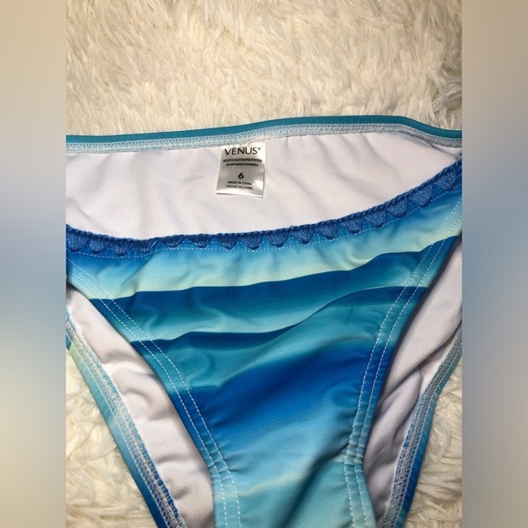 Blue Tie-Dye Bikini Bottom with Tassels size 6 NWOT - Picture 8 of 12